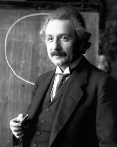 Albert Einstein during a lecture in Vienna in 1921